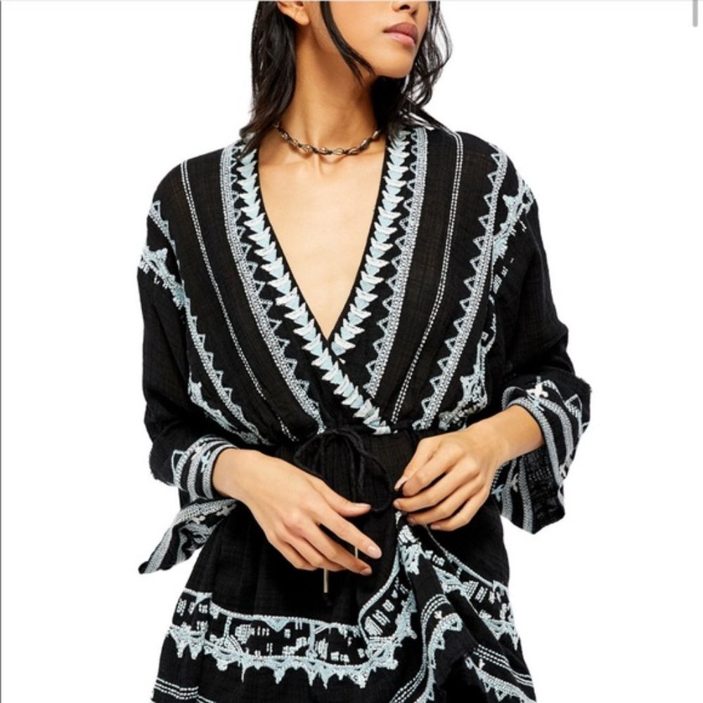 NWOT Free People Saffron Embroidered Tunic